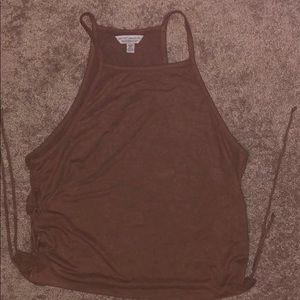 Brown suede tank top